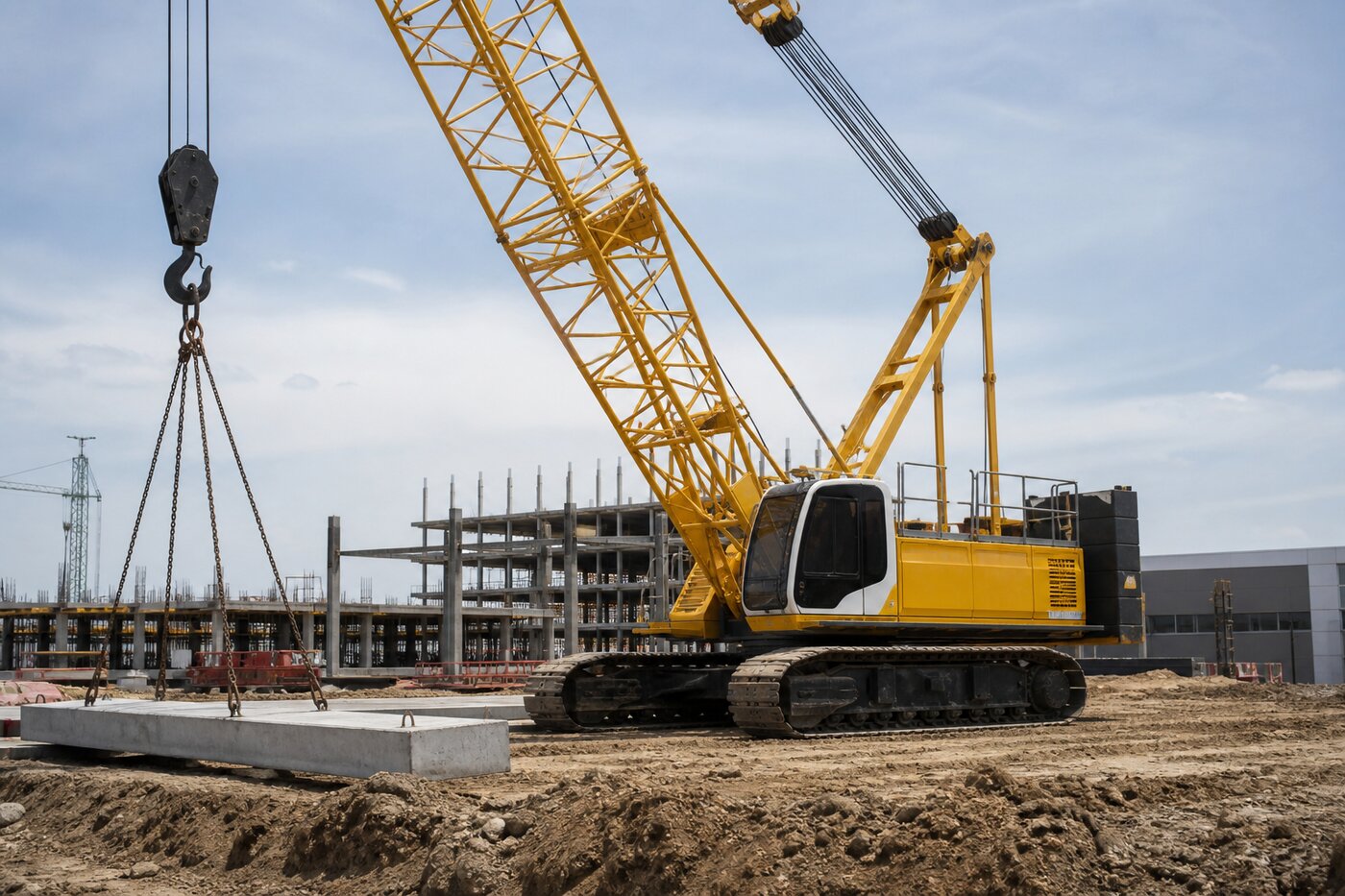 Crane at work on a construction site